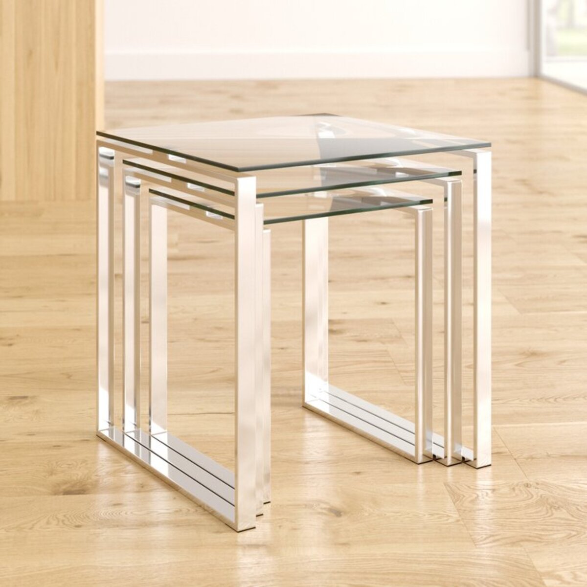 3 Piece Nest of Glass Tables