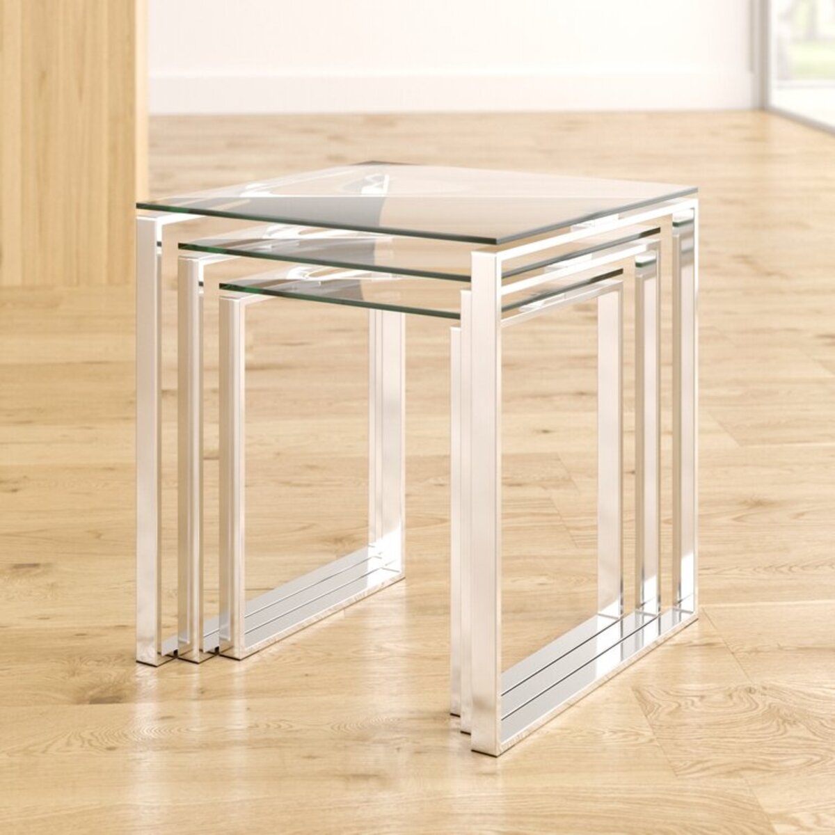 3 Piece Nest of Glass Tables
