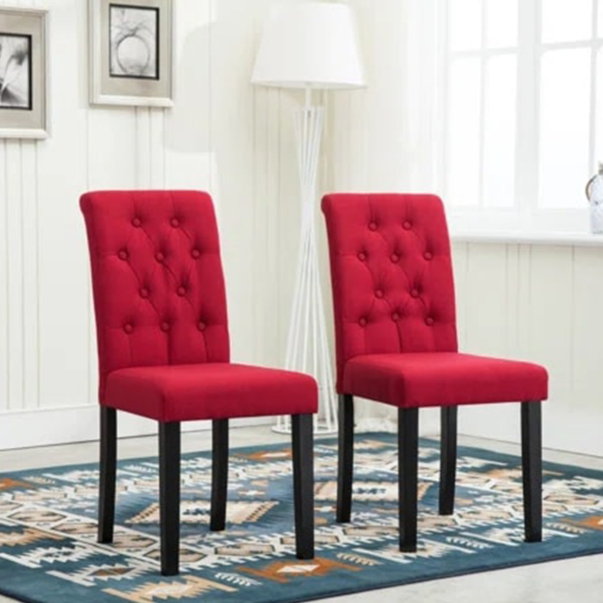 Tufted Linen Upholstered Side Chair