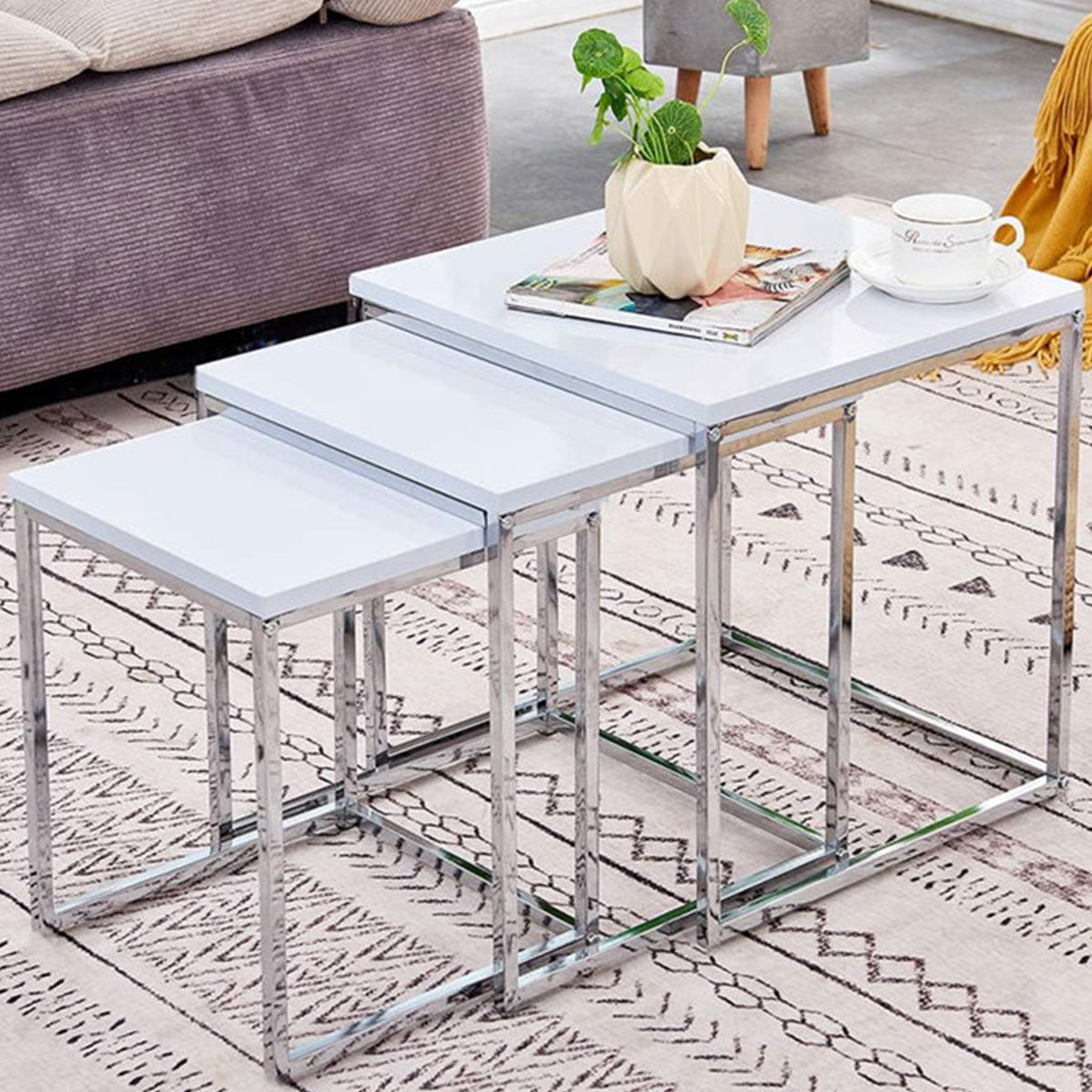 3 Piece Square Nest Of Tables
