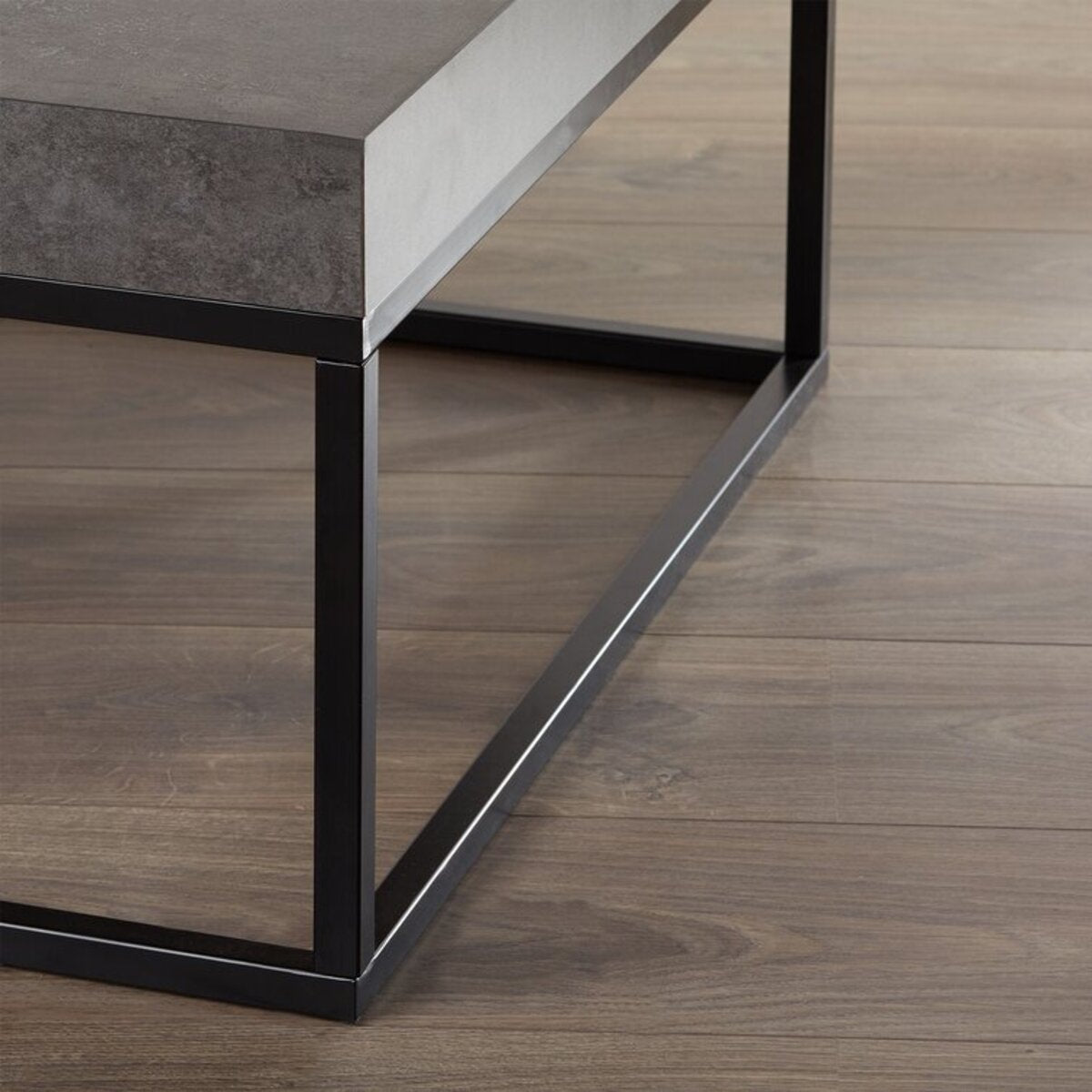 Coffee Table With Black Metal Base