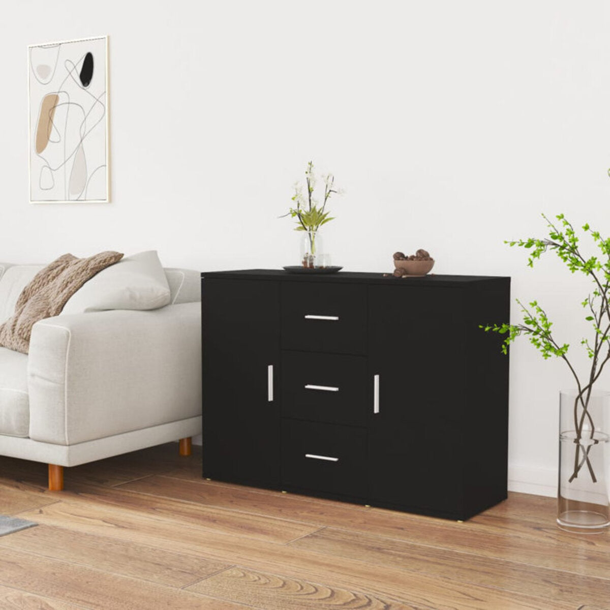 Concrete Finish Wooden Sideboard