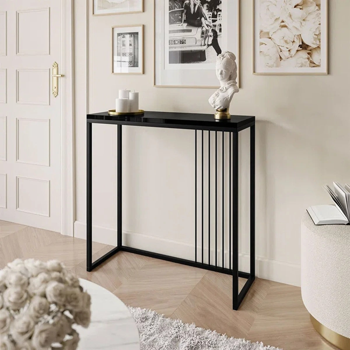 Console Table with Vertical Bars