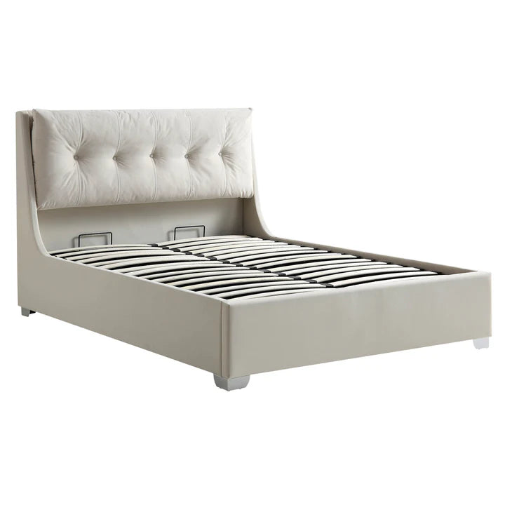 Double Bed With Buttoned Cushion Headboard
