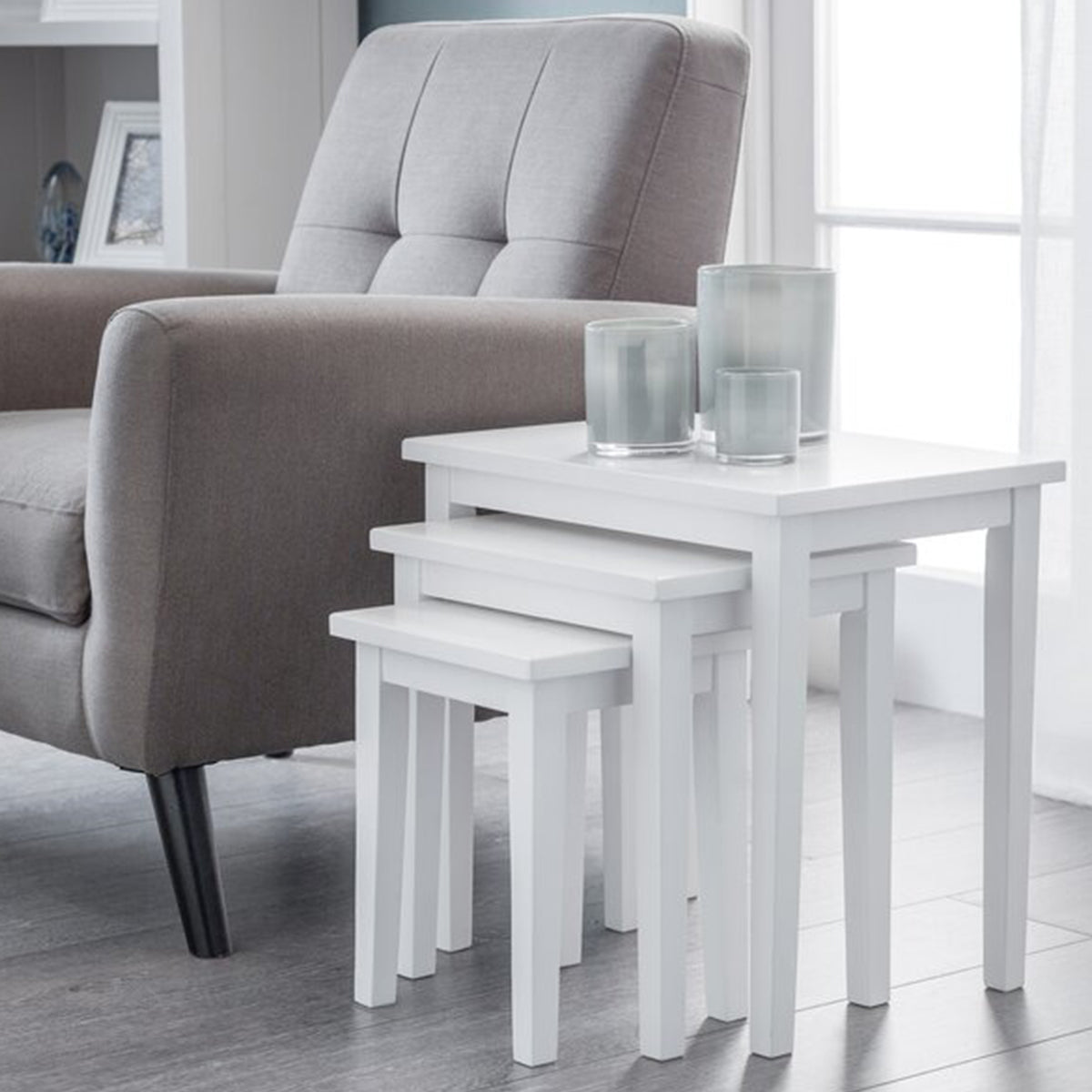 3 Piece Rectangular Wooden Nest Of Tables