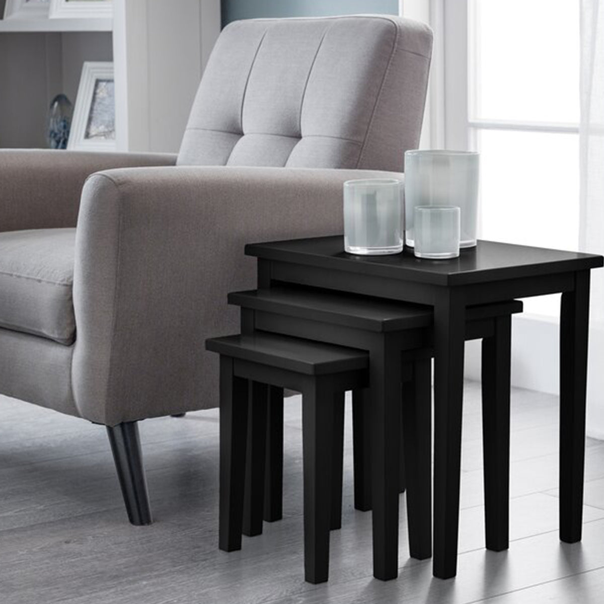 3 Piece Rectangular Wooden Nest Of Tables
