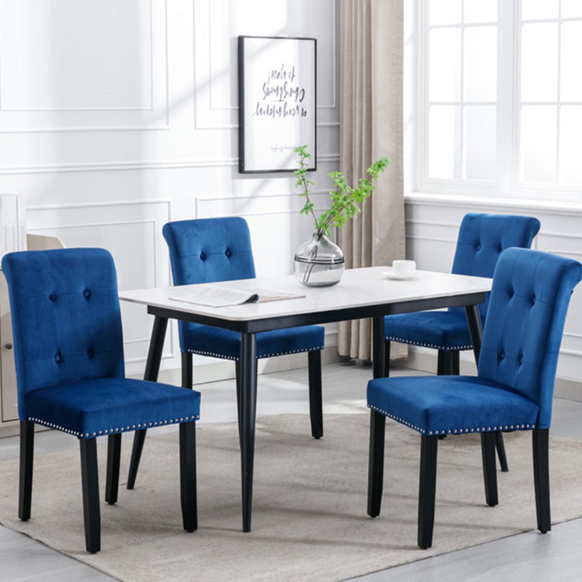 Tufted Velvet Upholstered Side Chair