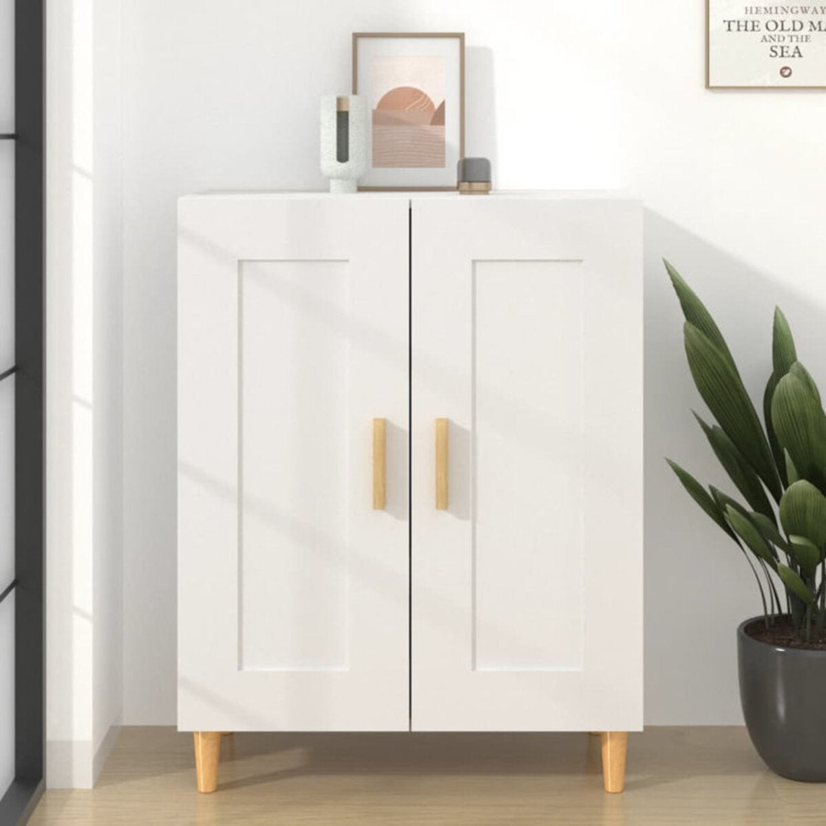Matt Finish Wooden Sideboard with golden handles