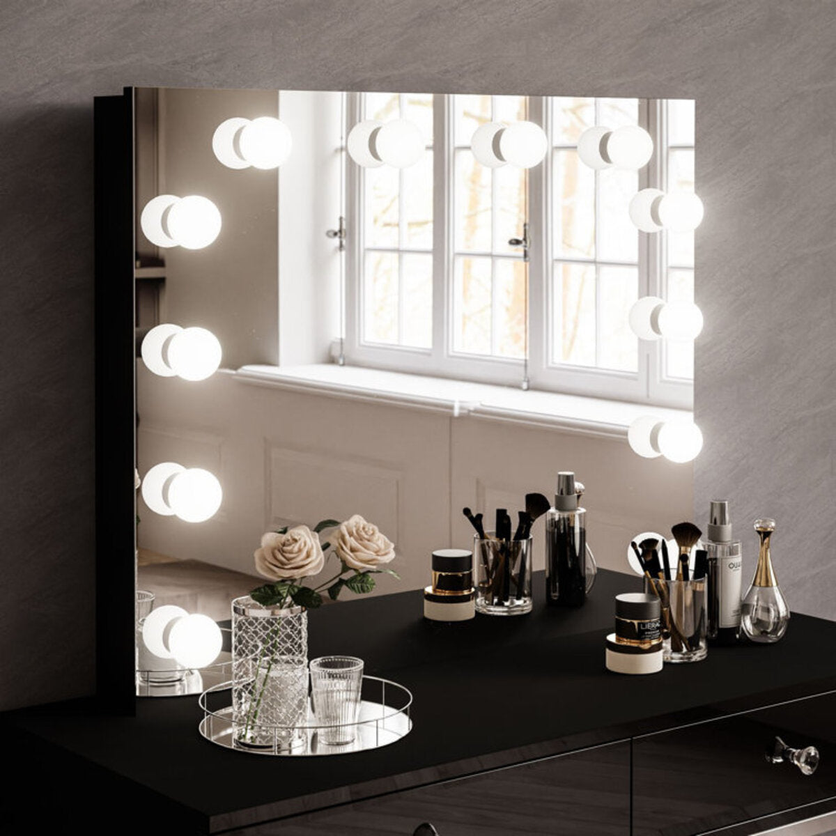 Two Drawer Dressing Table With Mirror