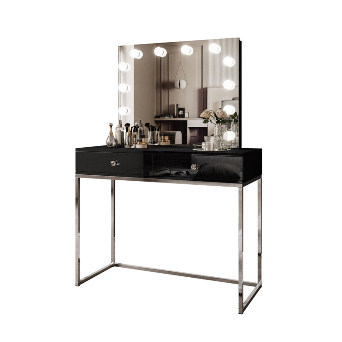 Two Drawer Dressing Table With Mirror