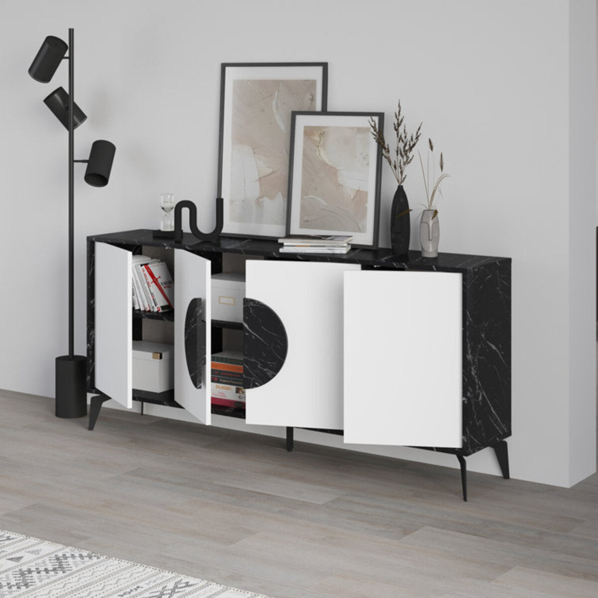 Natural Wooden Finish Sideboard