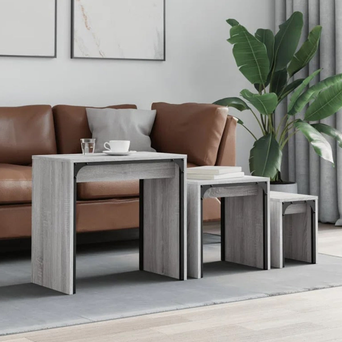 Wooden Nesting Coffee Table Set