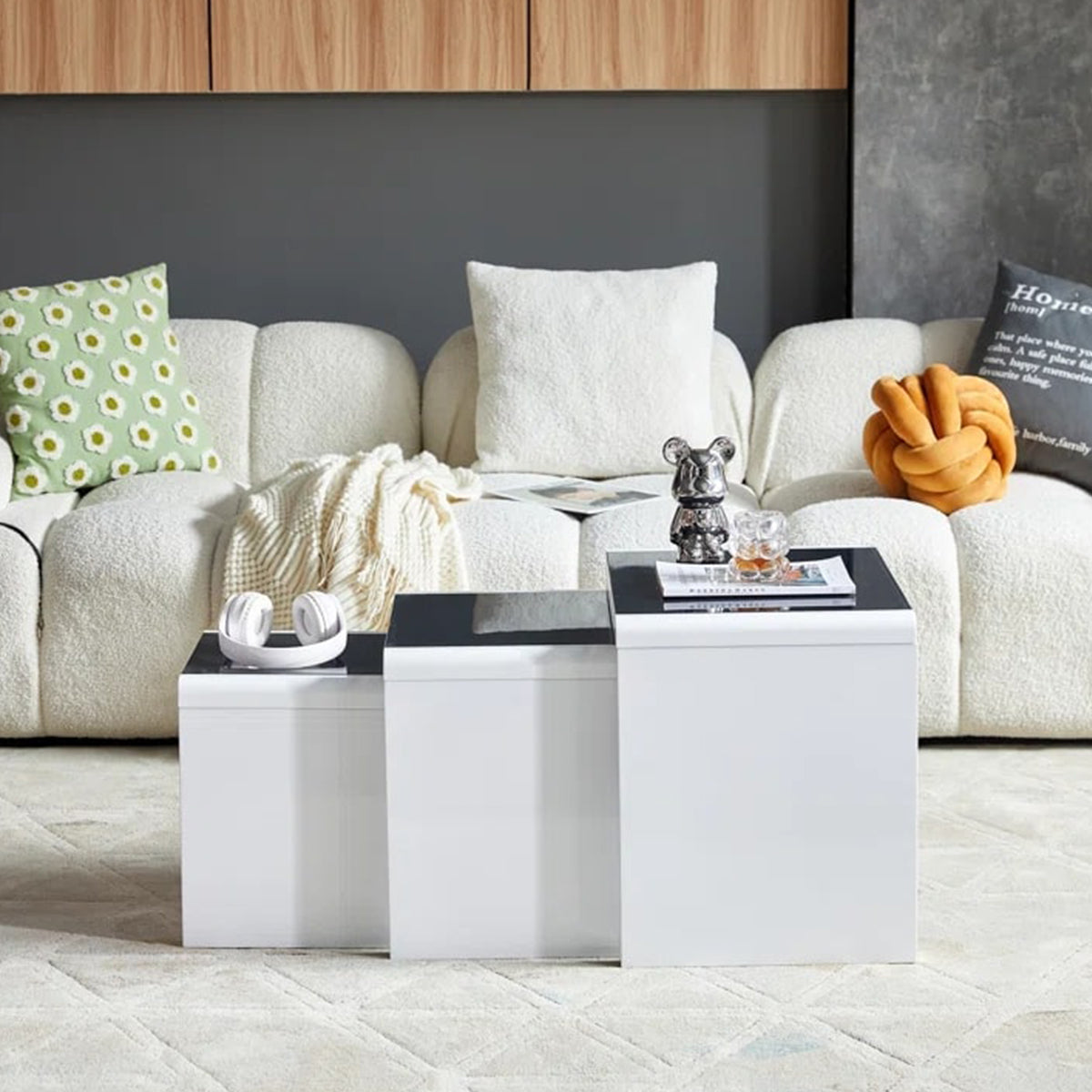Nesting Coffee Tables with Glass Tops