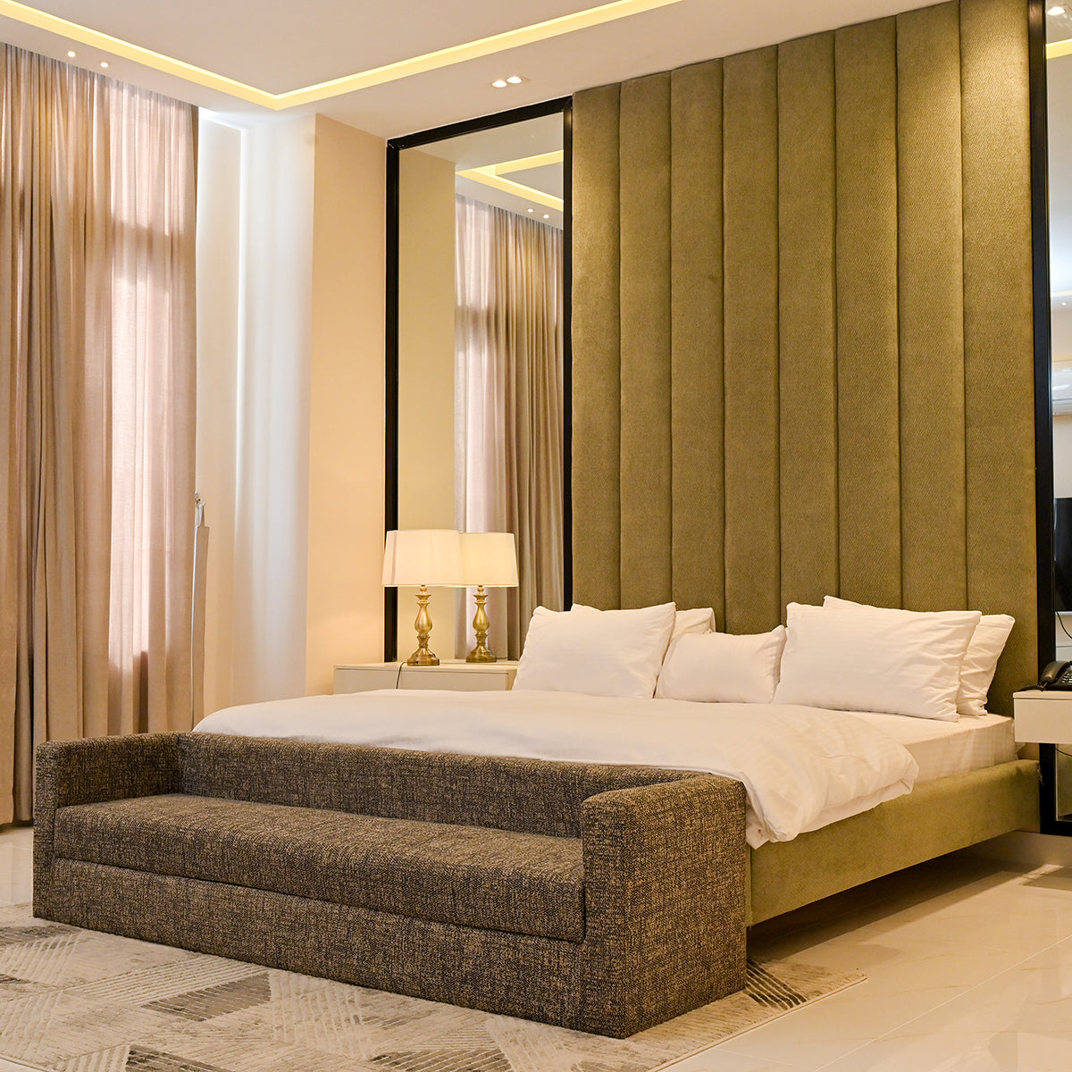 Upholstered Bed With Vertical Panels