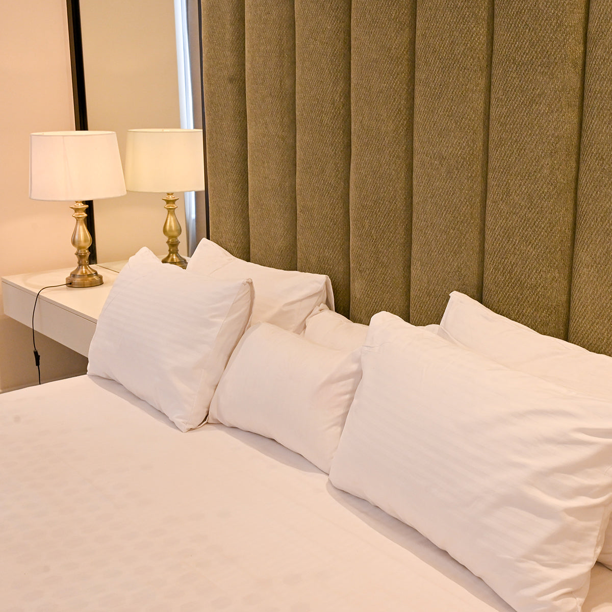 Upholstered Bed With Vertical Panels
