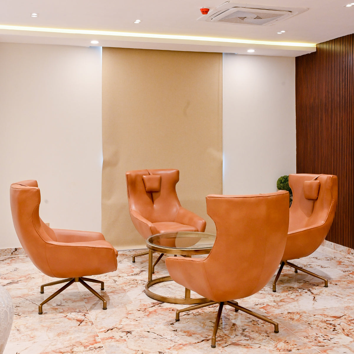 Leather Swan Chair