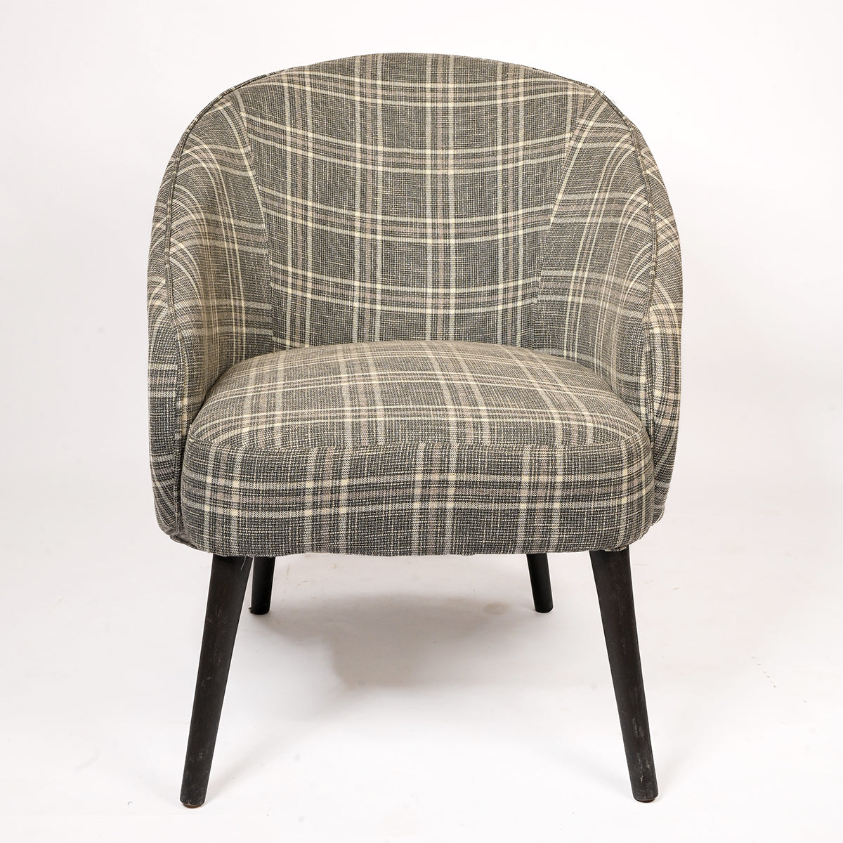 Checked Barrel Chair