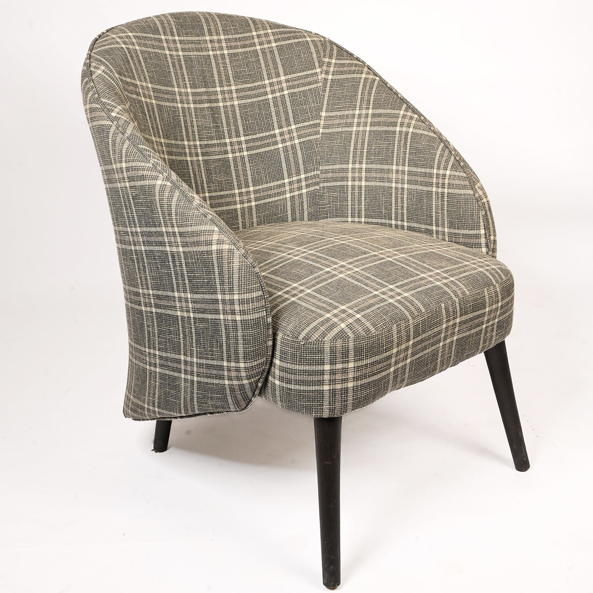 Checked Barrel Chair