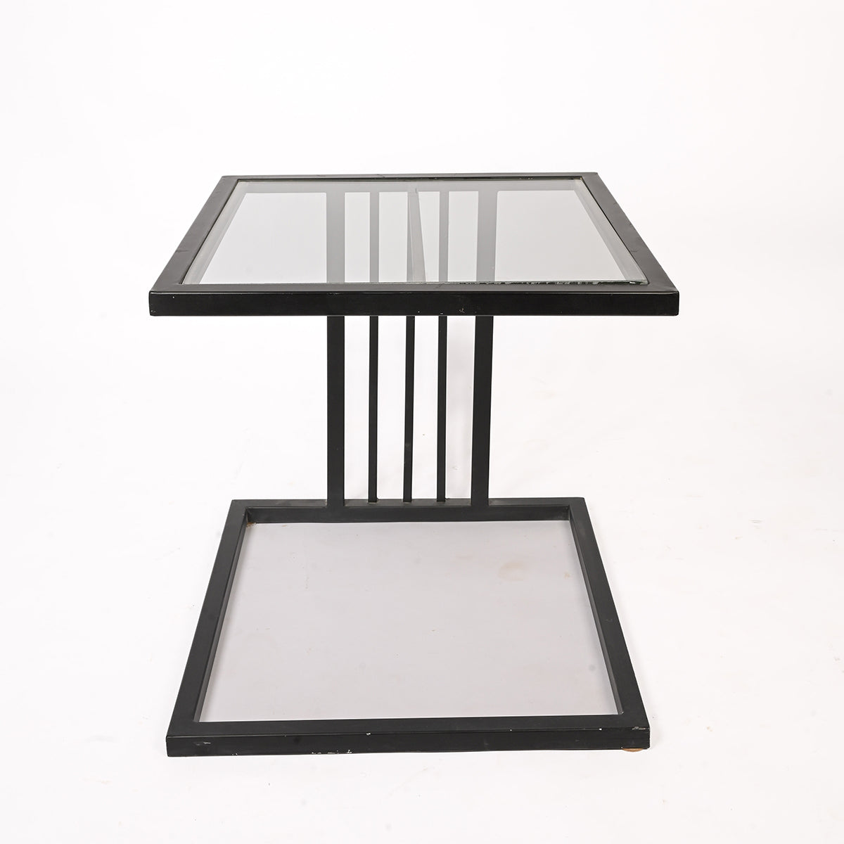 End Table With Metal Vertical Slats
