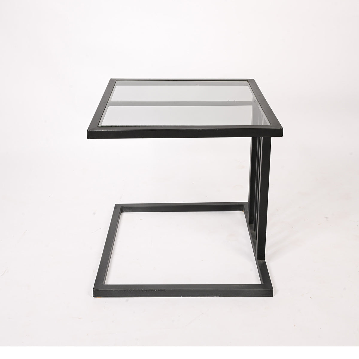 End Table With Metal Vertical Slats
