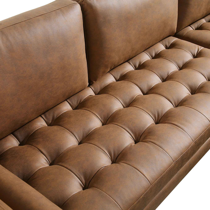 Leather Sectional With Chaise & Ottoman