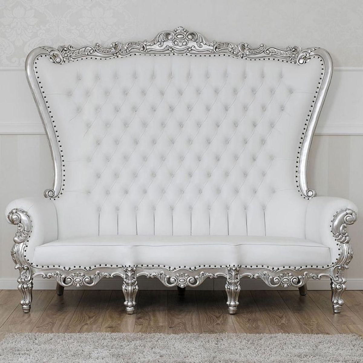 Rococo Carved French Tufted Sofa