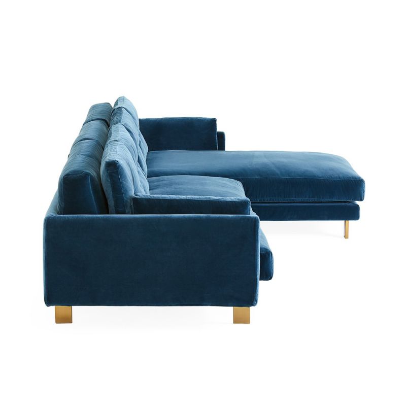 Velvet Sectional With Chaise End