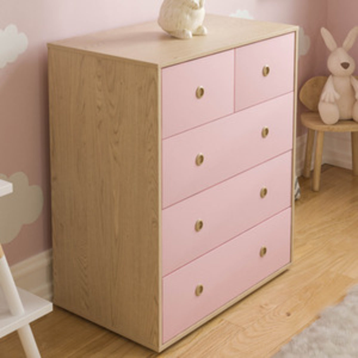 5 Drawers Wooden Chest