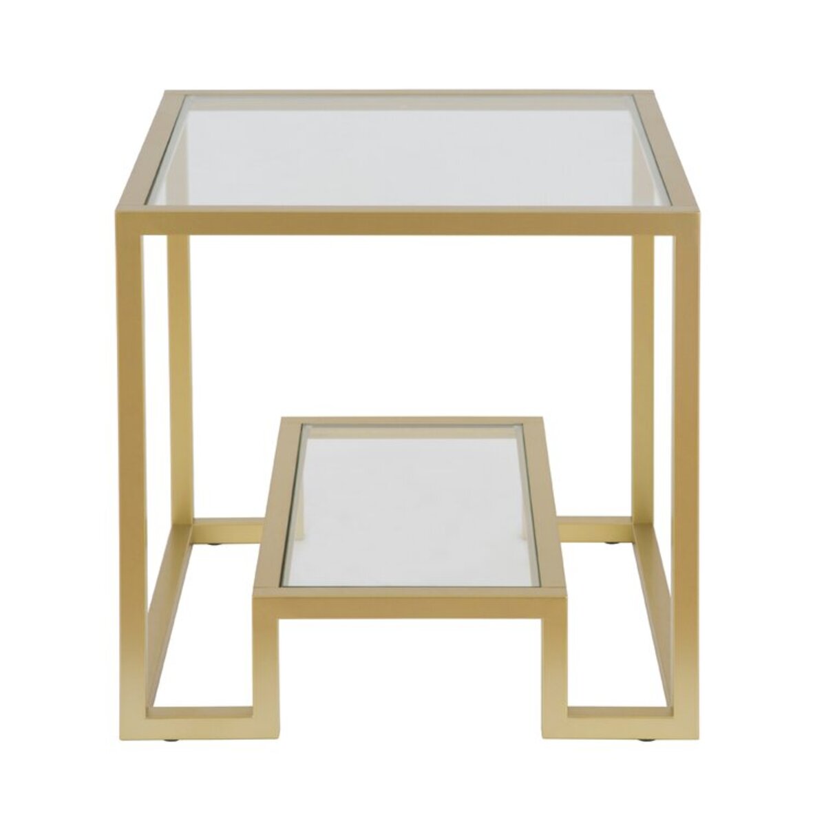 Square Glass Top Side Table