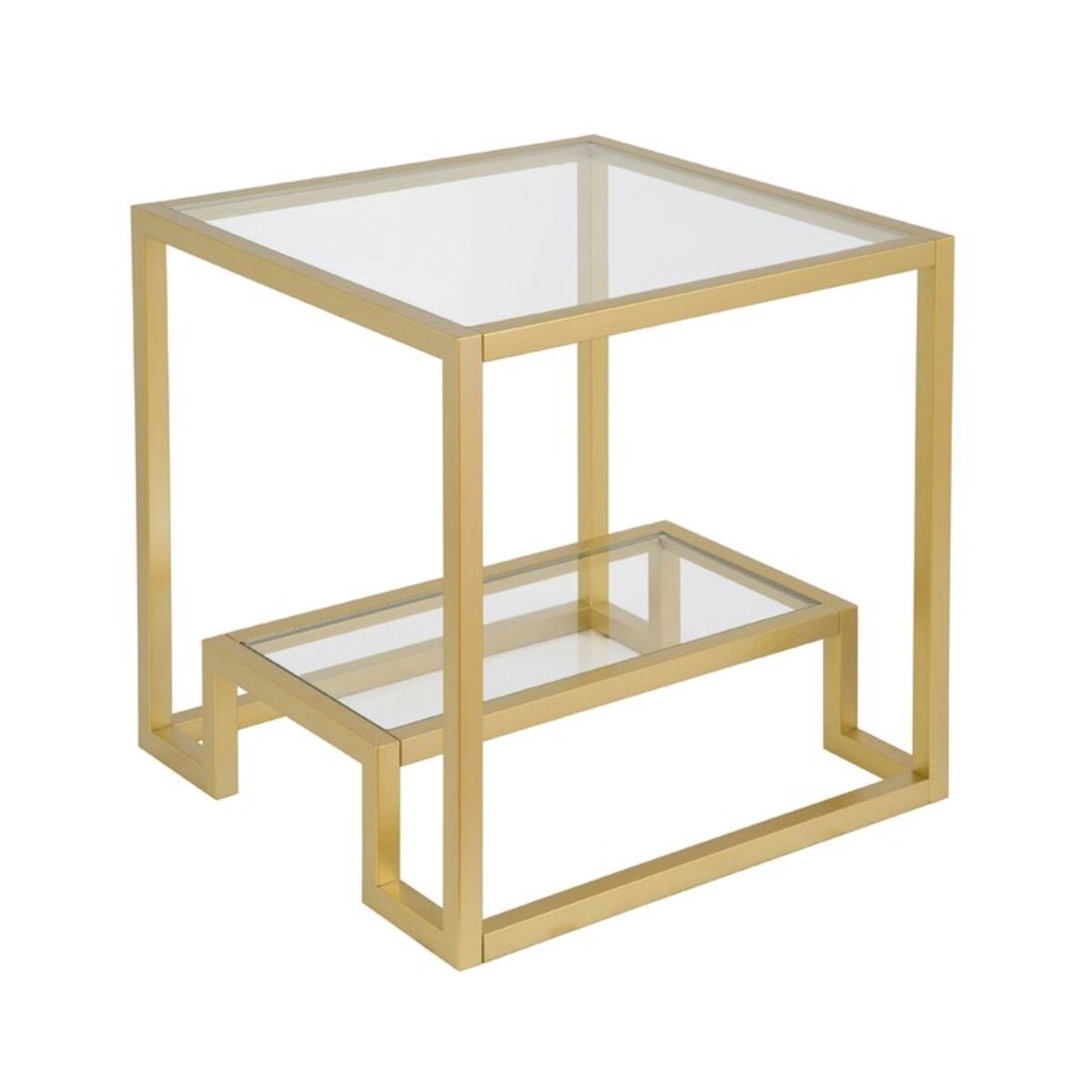 Square Glass Top Side Table