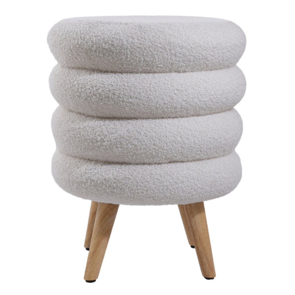 Wheel Style Wood Accent Stool