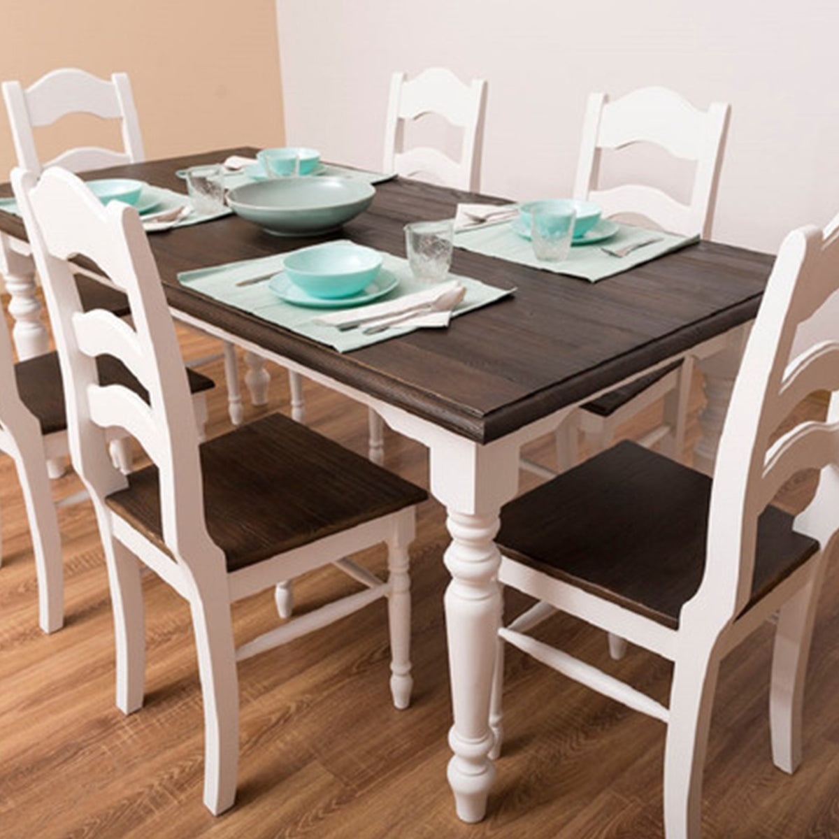 Modern Solid Pin Dining Table Set