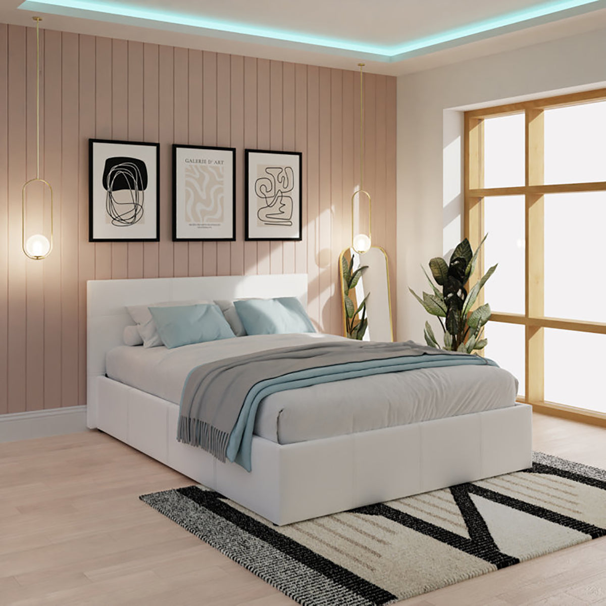 Small Double Beaird Upholstered Ottoman Bed