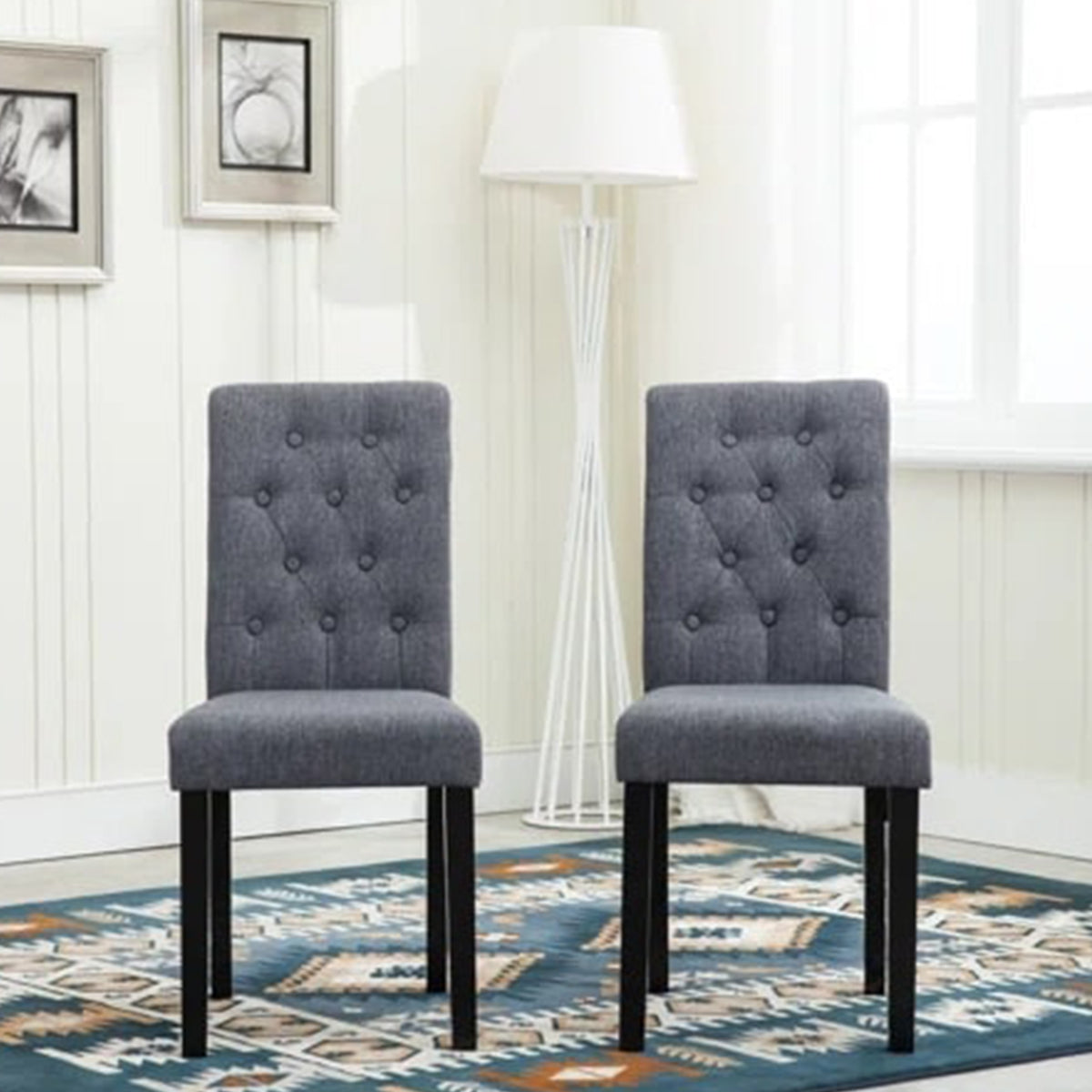 Tufted Linen Upholstered Side Chair