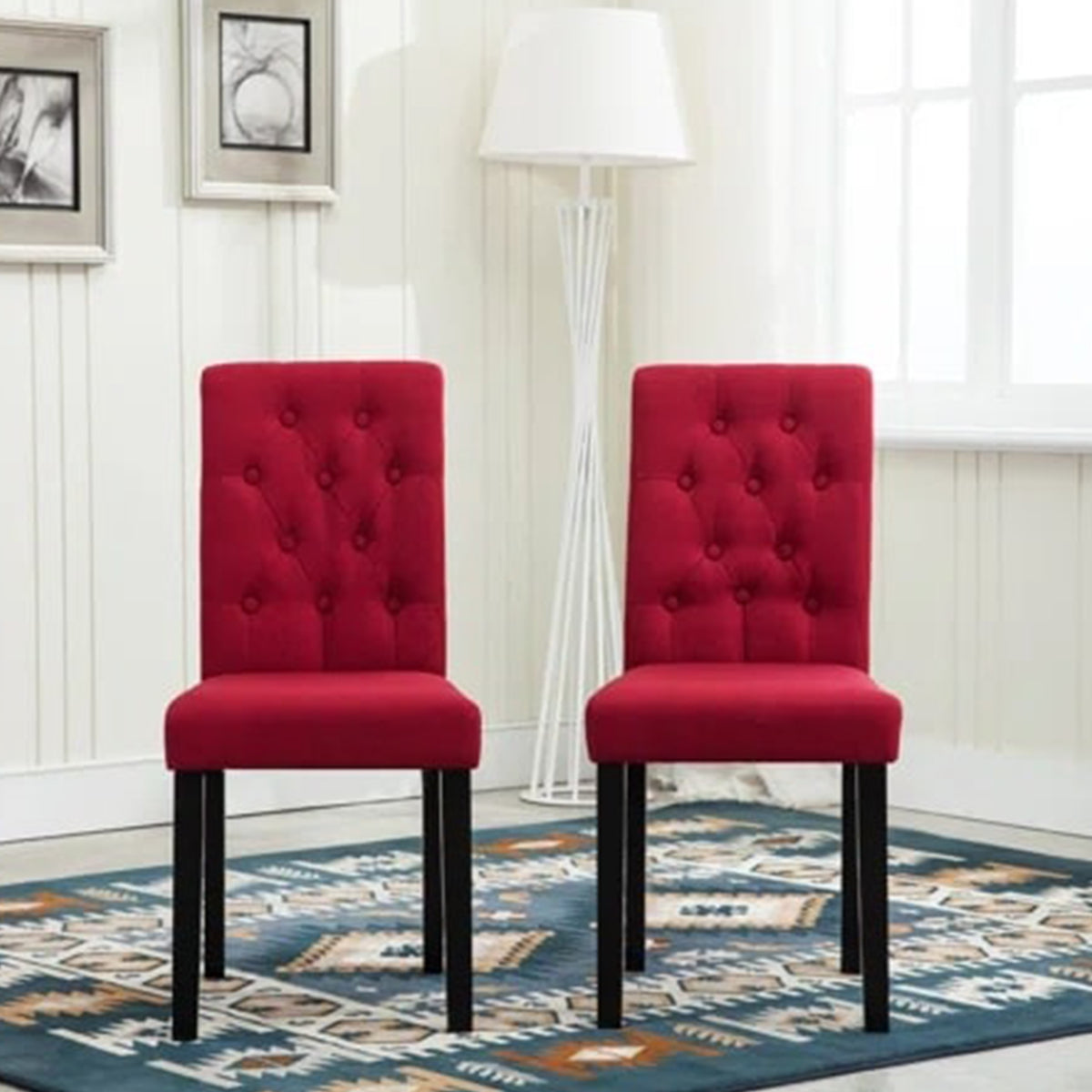 Tufted Linen Upholstered Side Chair