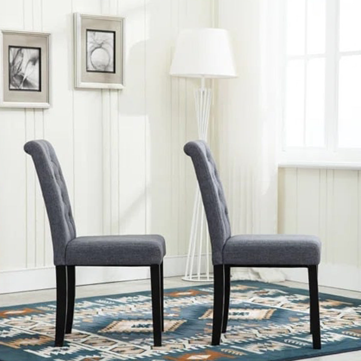 Tufted Linen Upholstered Side Chair