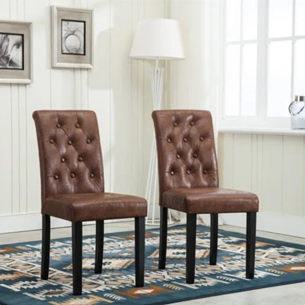 Tufted Linen Upholstered Side Chair