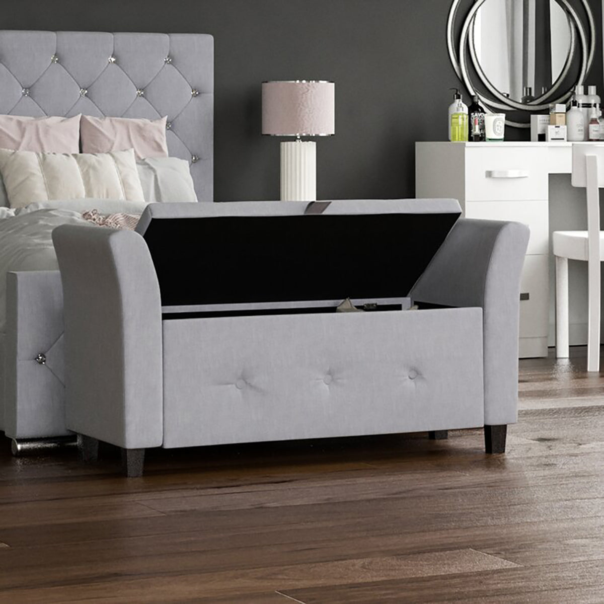 Charlotte Upholstered Wooden Storage Bench