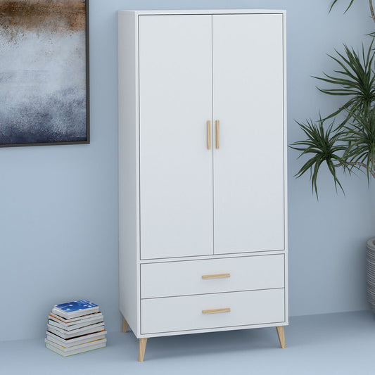 Double Door Wood Wardrobe
