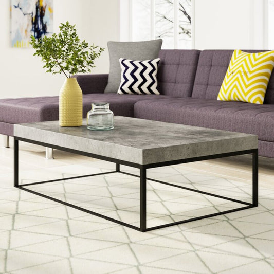 Coffee Table With Black Metal Base