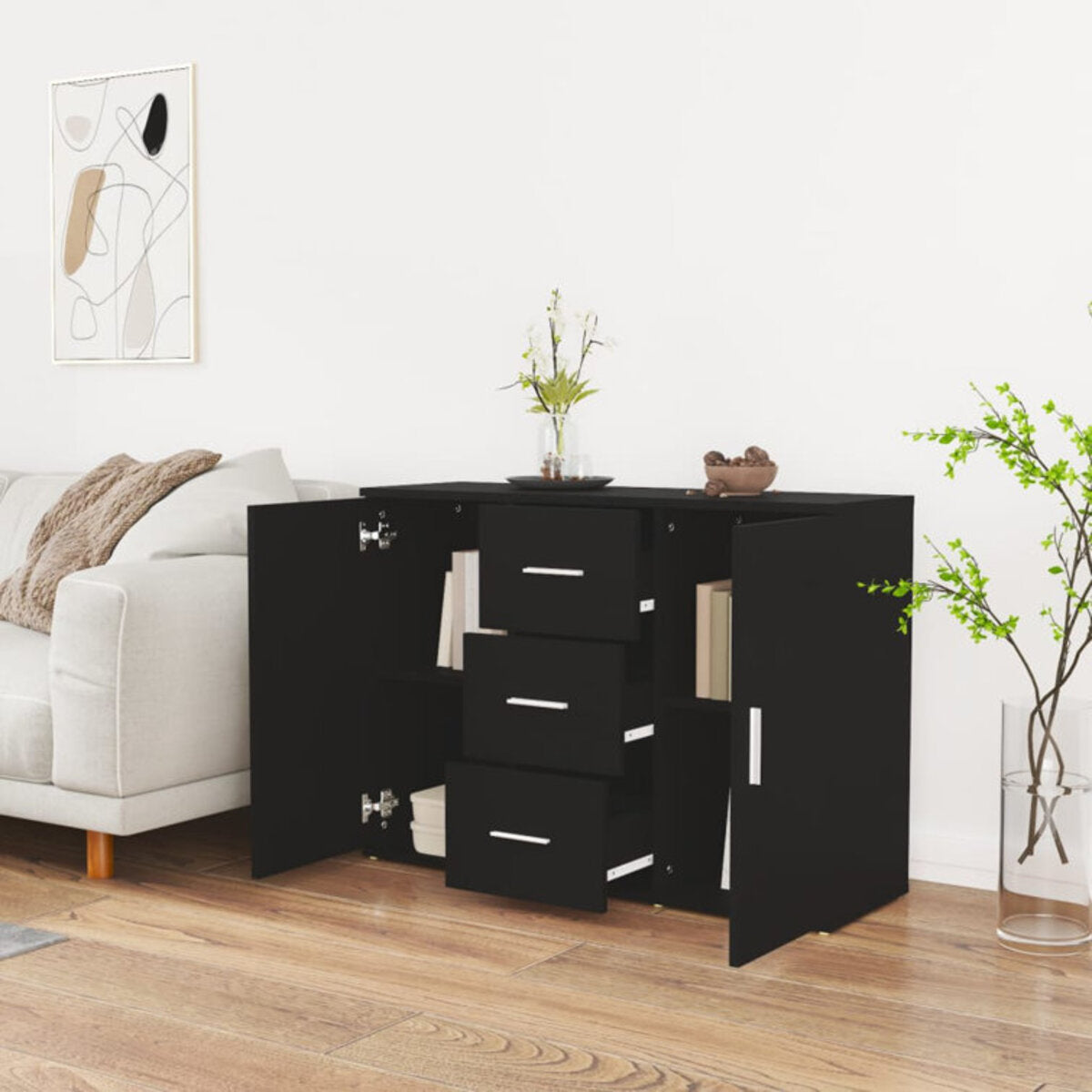 Concrete Finish Wooden Sideboard