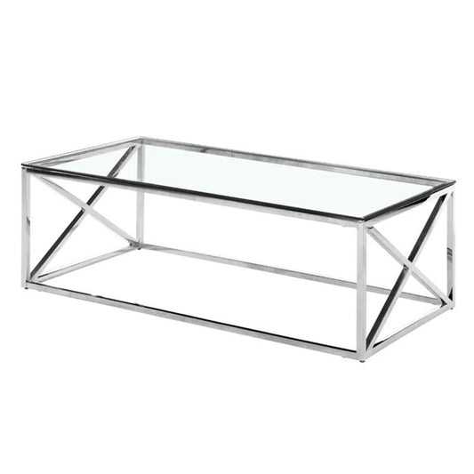 Cross-leg Steel Coffee Table
