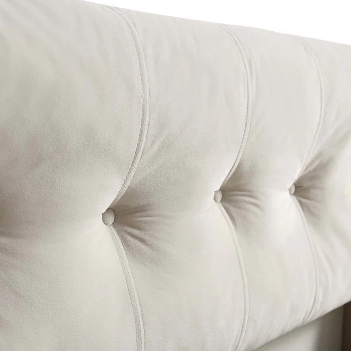 Double Bed With Buttoned Cushion Headboard
