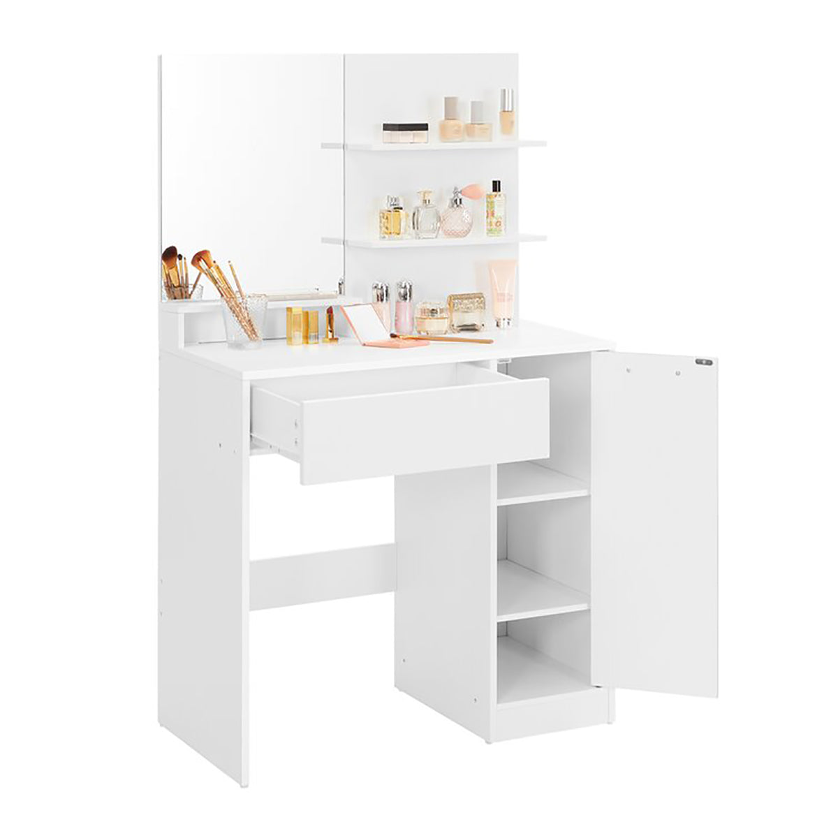 Wood Chipboard Dressing Table With Mirror