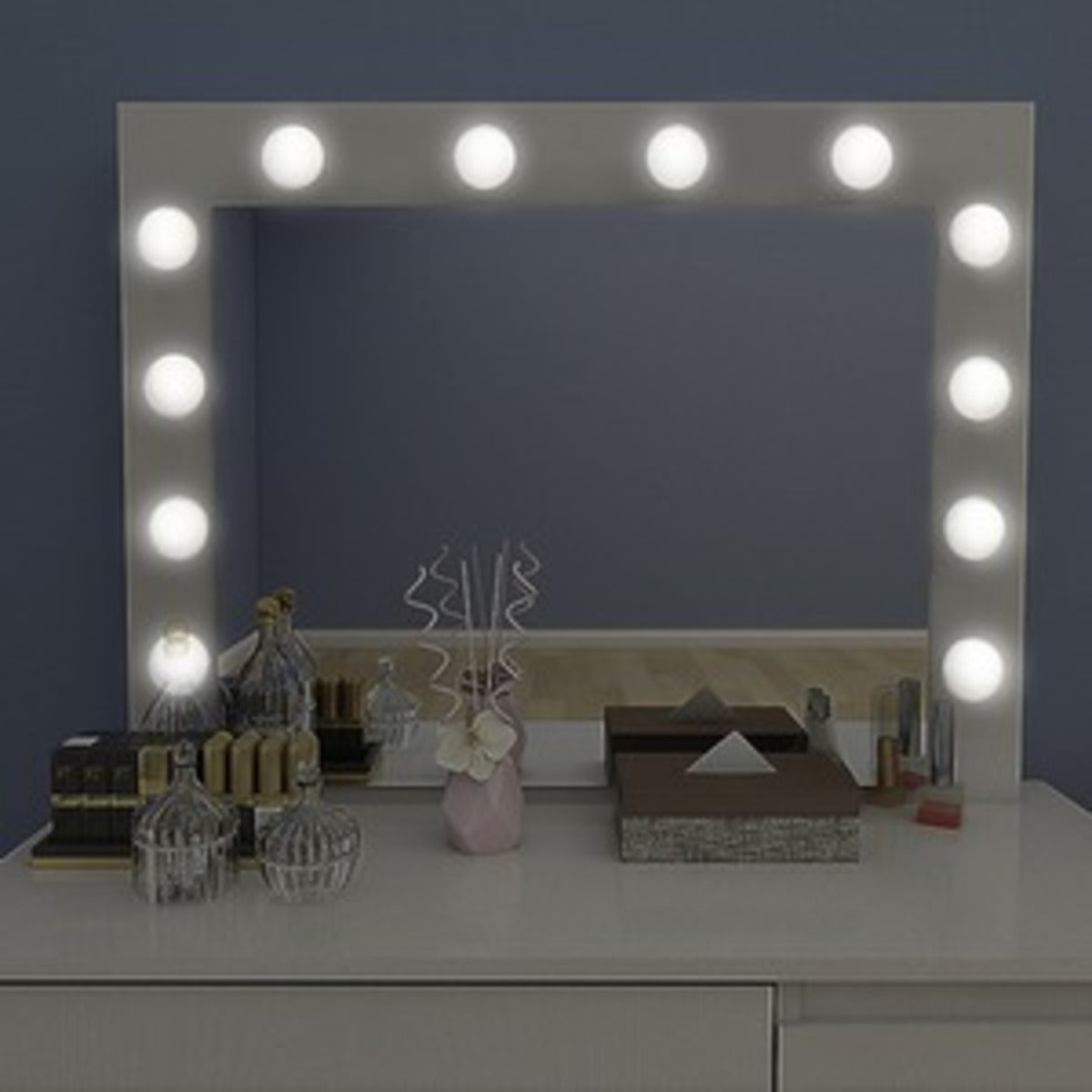 Dressing Table With  Stool And LED Bulbs