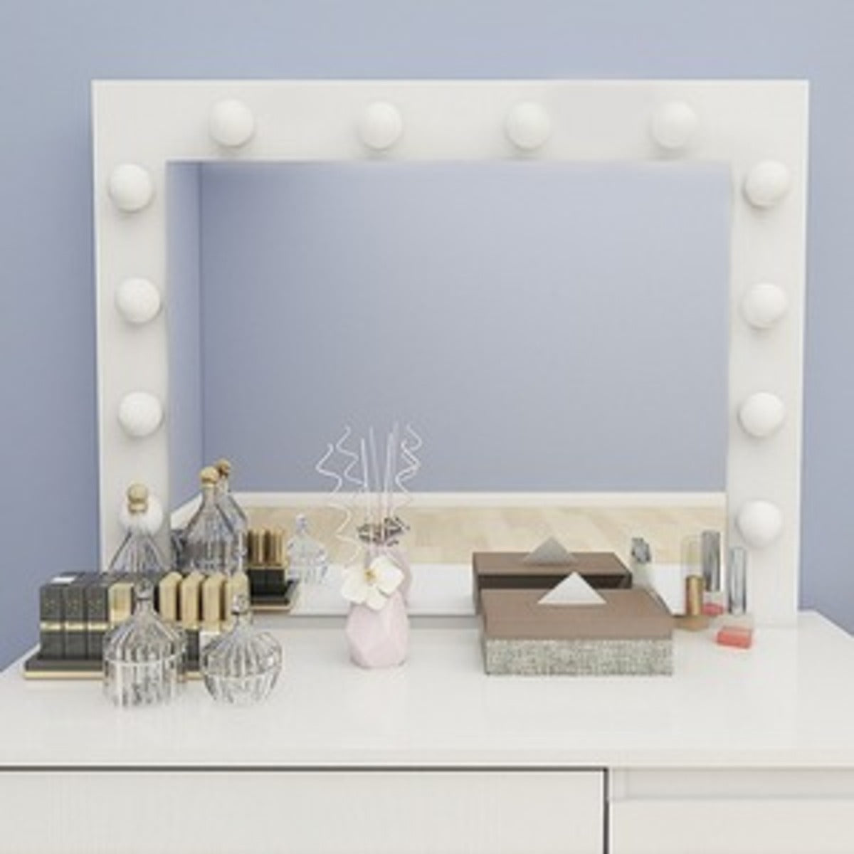 Dressing Table With  Stool And LED Bulbs