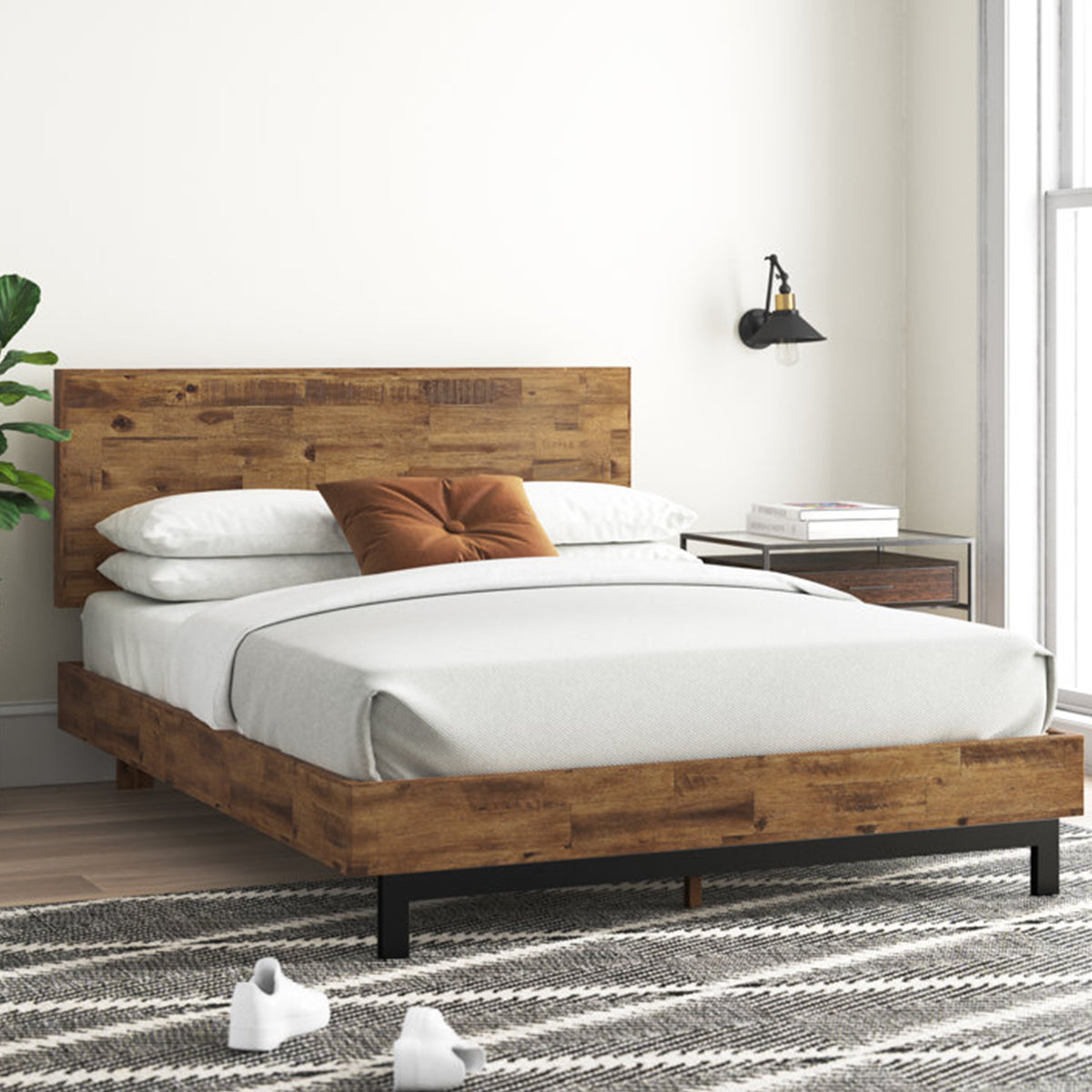 Fillmore Rustic Bed Frame with Adjustable Headboard