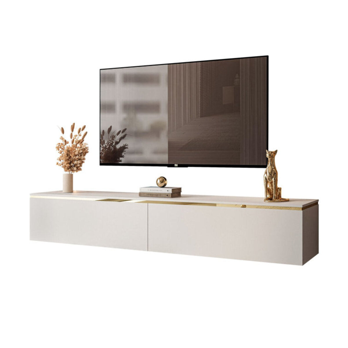 Floating TV Stand With Two Cabinets