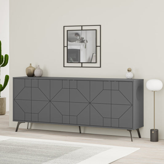 Geometric Design Wooden Sideboard
