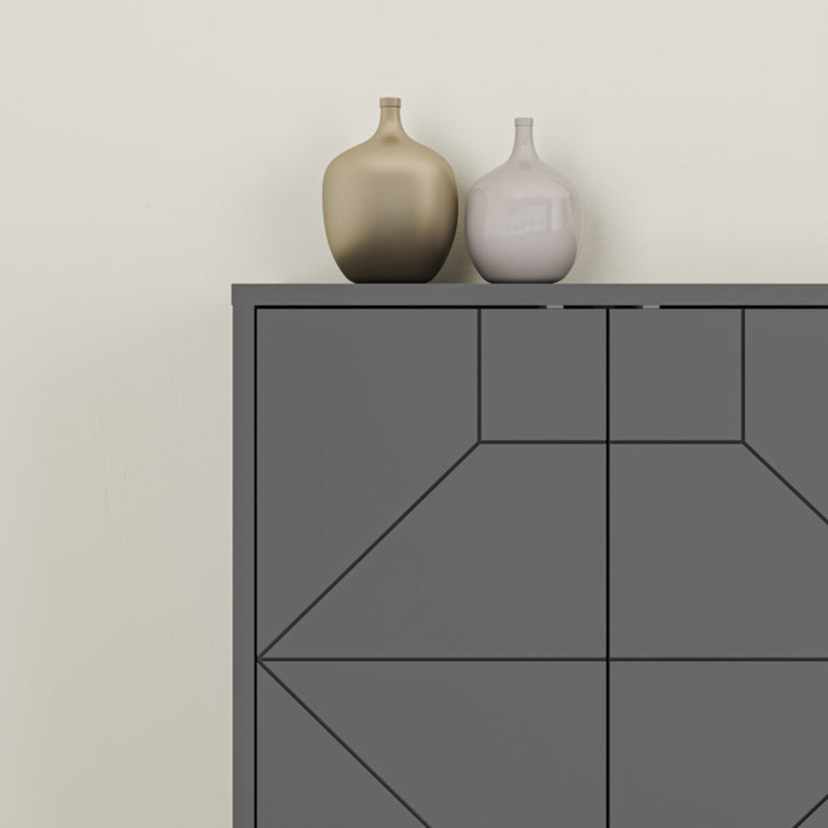 Geometric Design Wooden Sideboard